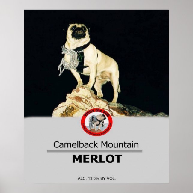 1Lt. Vincent Thomas Pugs Private Label Wine Poster (Front)