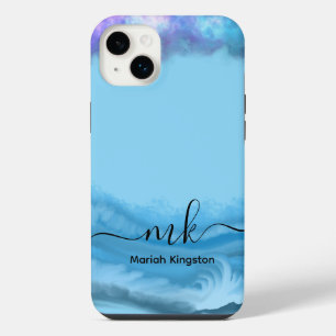 1Mariah Kingston Blue ocean pastel text editable iPhone 14 Plus Case