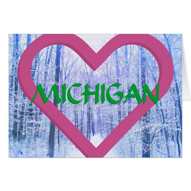 1MICHIGAN HEART WINTERWOODS CARD (Front Horizontal)