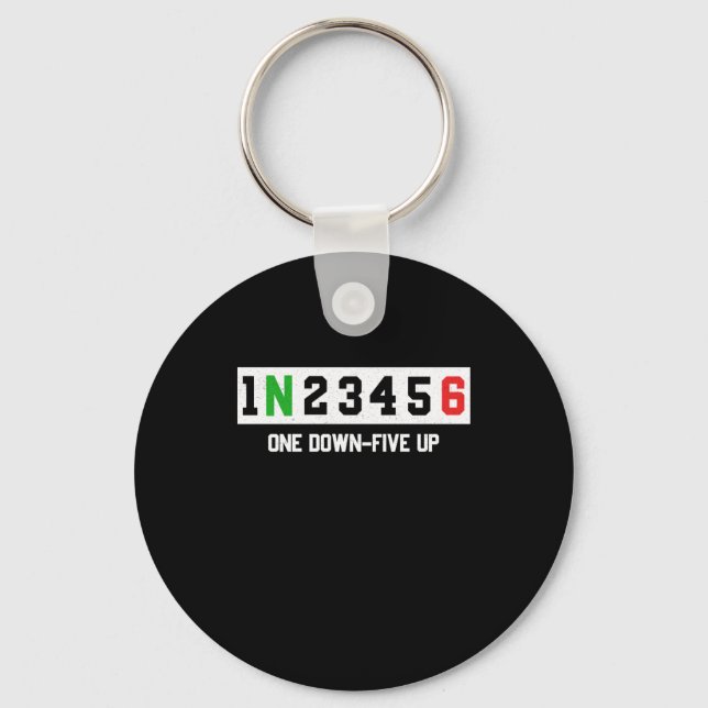 1N23456 Motorcycle Shift Biker Motorcyclist Keychain (Front)
