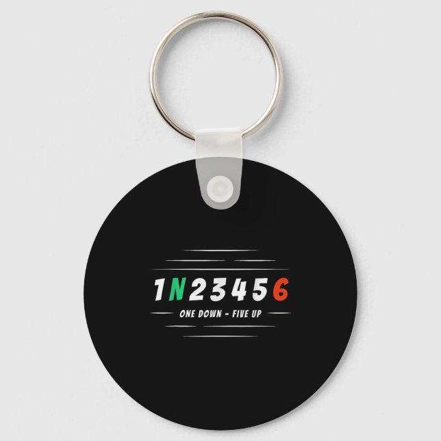 1n256 1 Down 6 Up Motorcycle Racing Biker Gift  Keychain (Front)
