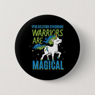 1p36 Deletion Syndrome Awareness Ribbon Unicorn Wa 2 Inch Round Button