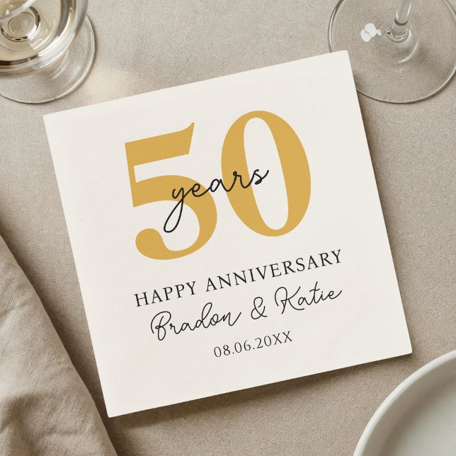 1st 10th 20th 30th 40th 50th Wedding Anniversary Napkin (Creator Uploaded)