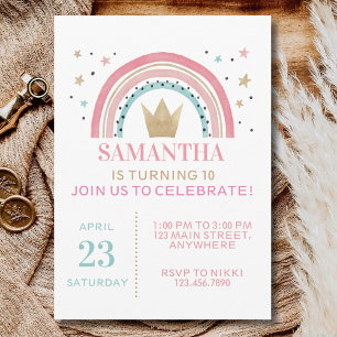 1st 2nd 3rd 4th 5th 6th 7th 9 10th Birthday Party Invitation