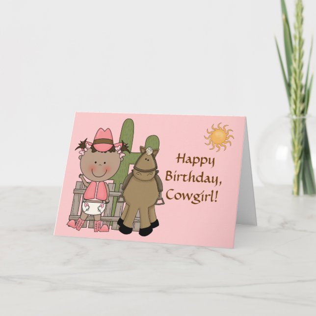 1st 2nd 3rd Birthday Ethnic Toddler Girls Card (Front)