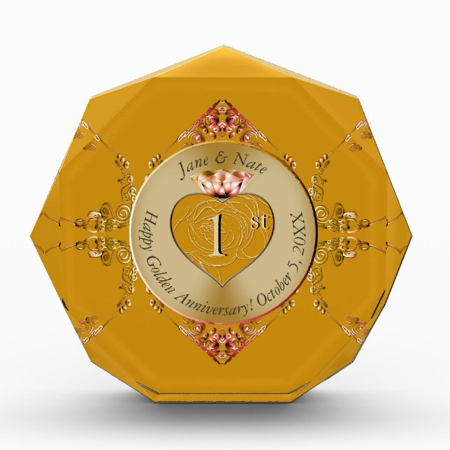 1st & 50th Golden Ochre Photo Block (Front)