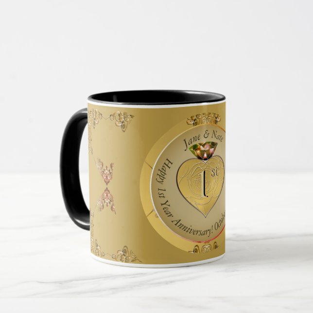 1st/50th Wedding Anniversary Golden Mug (Front Left)