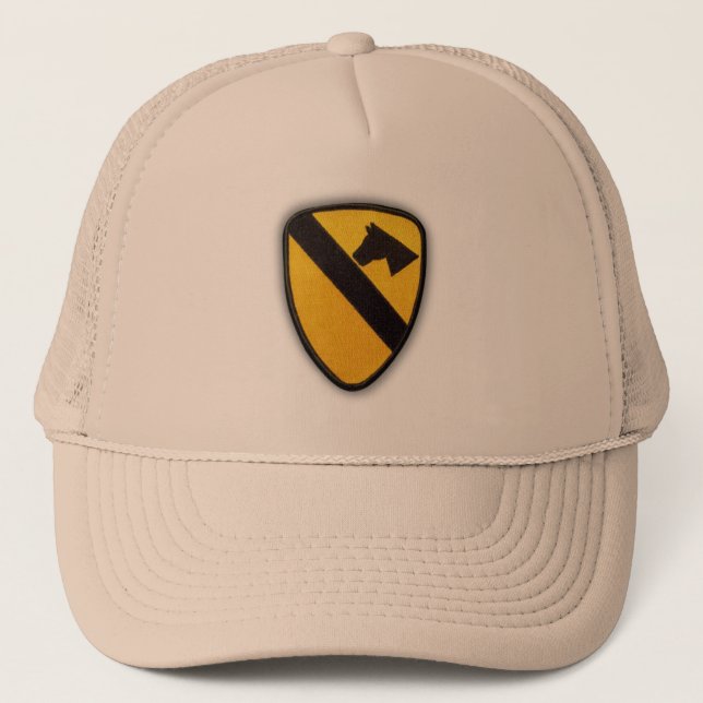 1st 7th cavalry division air cav vets patch trucker hat (Front)