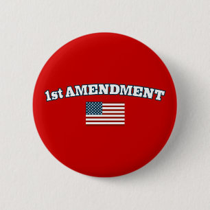 1st Amendment American Flag 2 Inch Round Button