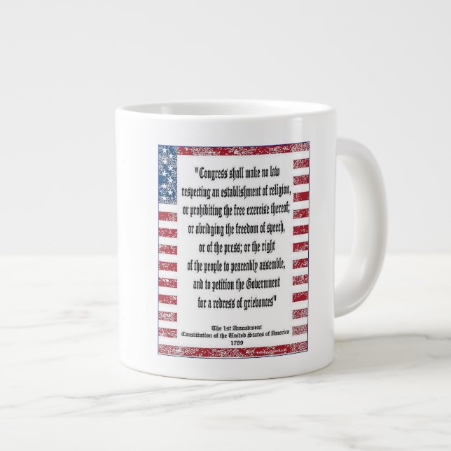 1st Amendment Large Coffee Mug (Front Right)