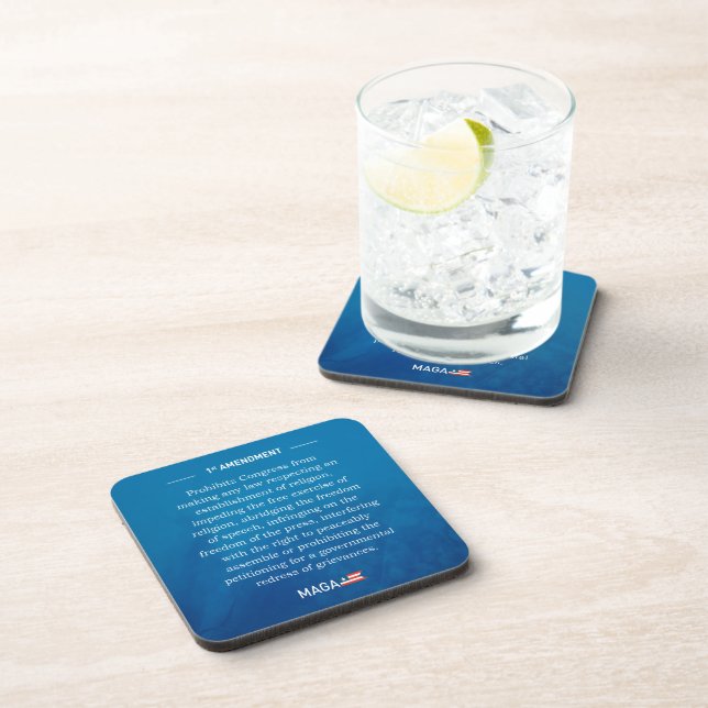 1st amendment US consitution Free Speech MAGA x6 Coaster (Right Side)
