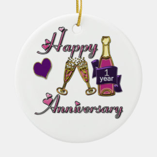 1st. Anniversary Ceramic Ornament