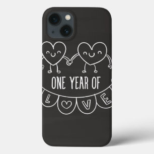 1st Anniversary Gift Chalk Hearts iPad Air iPhone 13 Case