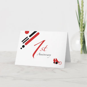 1st Anniversary (mod birds) Card