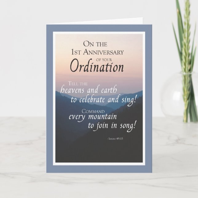 1st Anniversary of Ordination Congratulations with Card (Front)