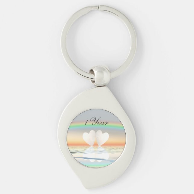 1st Anniversary Paper Hearts Keychain (Front)