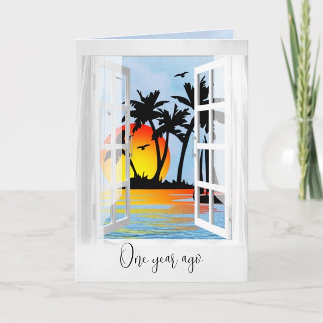 1st Anniversary Tropical Window  Card (Front)