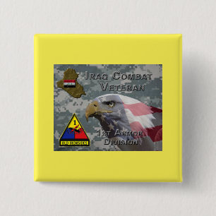 1st Armour Div Iraq Combat Veteran 2 Inch Square Button
