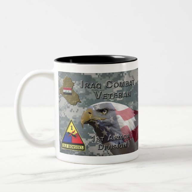 1st Armour Div Iraq Combat Veteran Two-Tone Coffee Mug (Left)