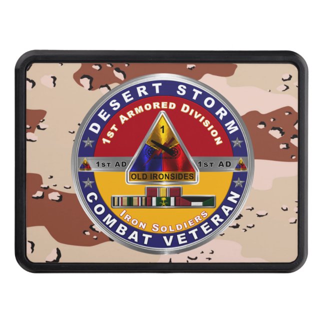 1st Armoured Division Desert Storm Veteran Trailer Hitch Cover (Front)