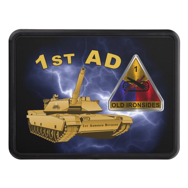 1st Armoured Division Night Sky Lightning Trailer Hitch Cover (Front)