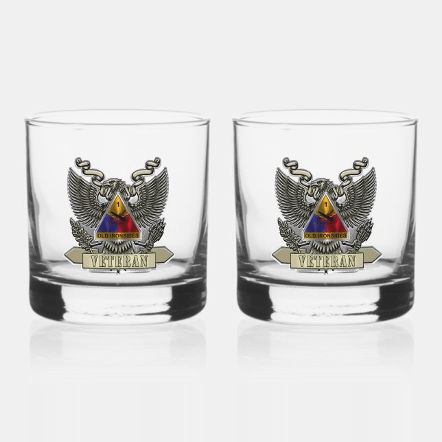 1st Armoured Division Veteran Whiskey Glass (Front)