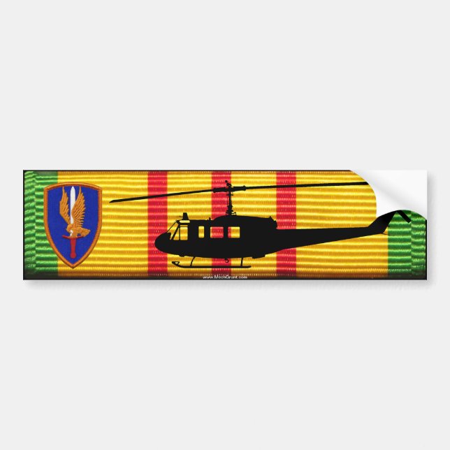 1st Aviation Bde UH-1 Huey VSM Bumper Sticker (Front)