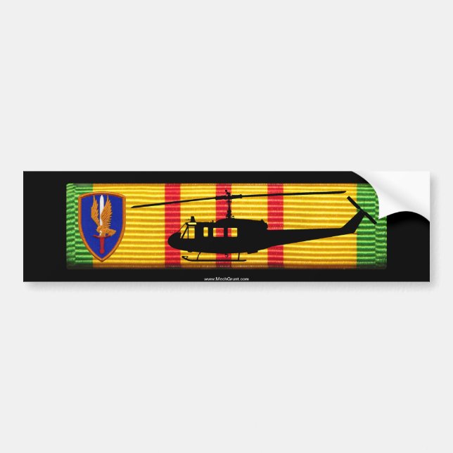 1st Aviation Bde UH-1 Huey VSM (reduced) Bumper Sticker (Front)