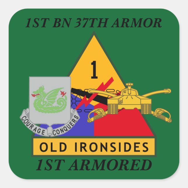 1ST BATTALION 37TH ARMOR 1ST ARMORED STICKERS (Front)