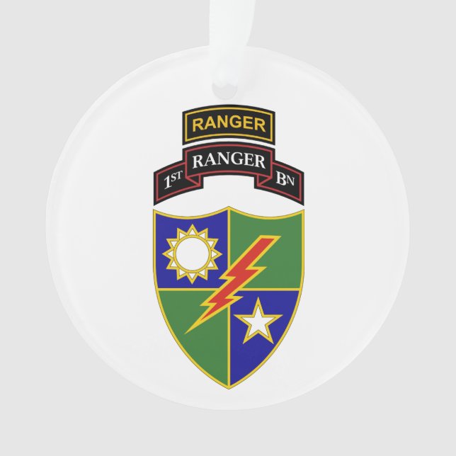 1st Battalion - 75th Ranger w/Tab Ornament (Front)