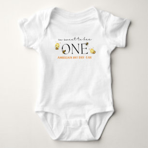 1st bee-day, bee birthday baby bodysuit