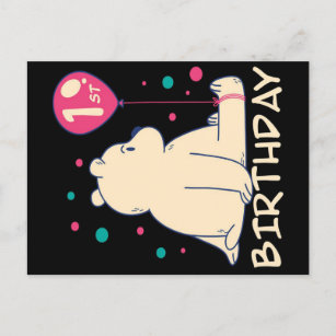 1st Birthday 1 Year Baby - Cute, Funny Kids Gift Announcement Postcard