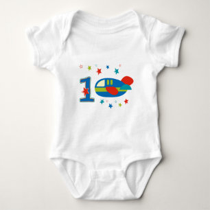 1st Birthday Airplane Baby Bodysuit