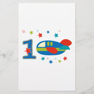 1st Birthday Airplane Stationery