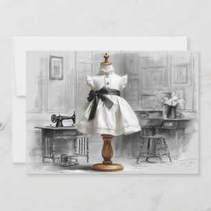 1st Birthday Atelier Black & White Style Invitation