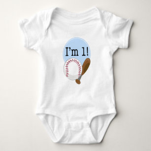 1st Birthday Baseball Kids Baby Bodysuit