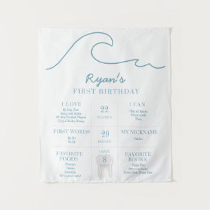 1st Birthday Beach Club The Big One Milestone Fact Tapestry