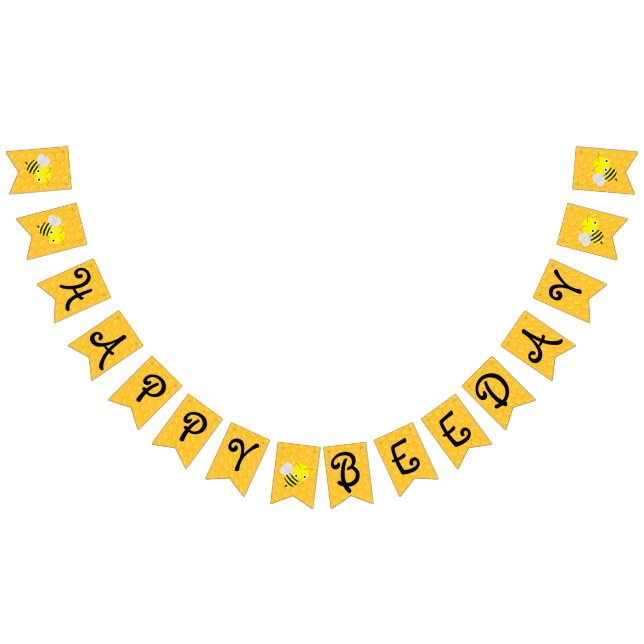 1st Birthday Bee Day Bunting Flags (All)