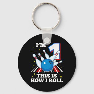 1st Birthday Bowling I'm 1 This Is How I Roll Funn Keychain
