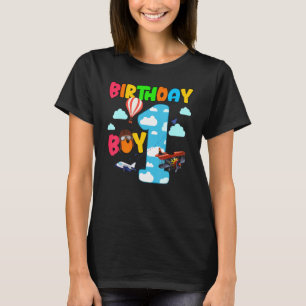 1st Birthday Boy Airplane Pilot 1 Years Old Helico T-Shirt