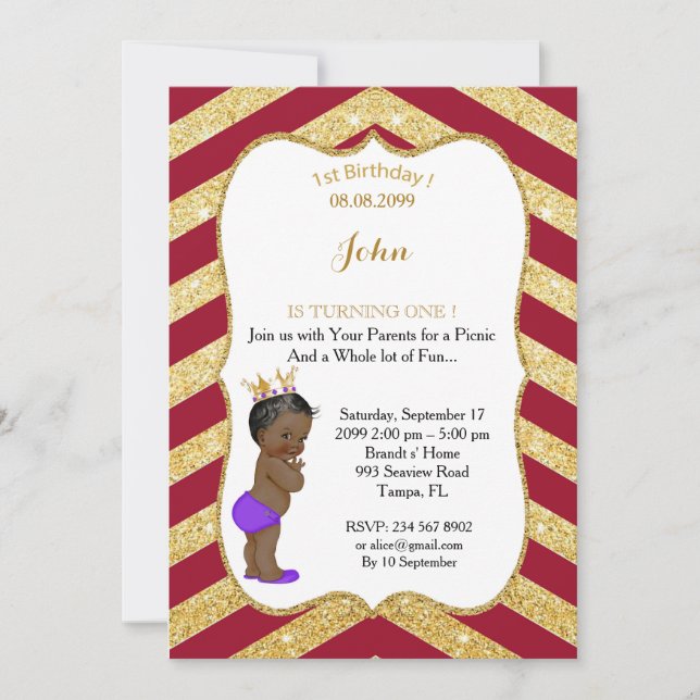 1st Birthday BOY,Ethnic 1st Birthday,1st Birthday Invitation (Front)
