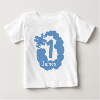 1st Birthday boy | Personalized airplane t shirt