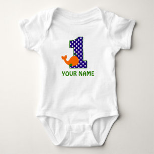 1st Birthday Boy Whale Personalized Shirt