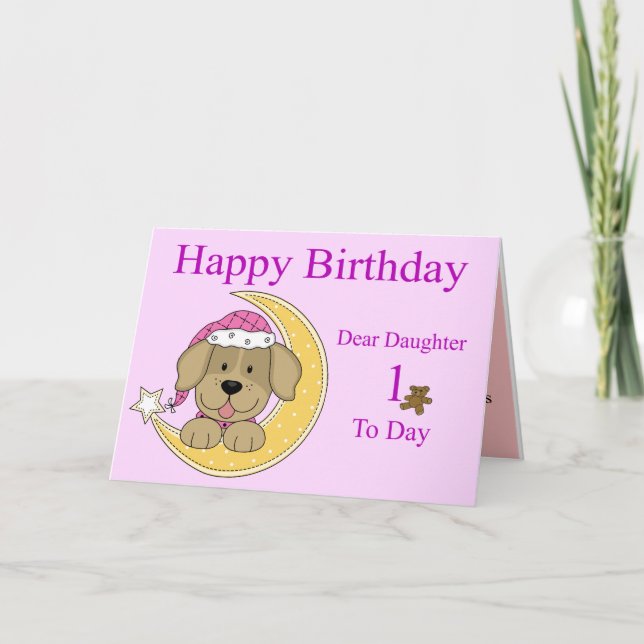 1st Birthday Card for a Daughter (Front)