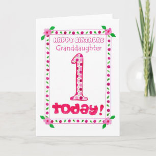 1st Birthday Card for a Granddaughter
