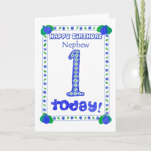 1st Birthday Card for a Nephew (Front)