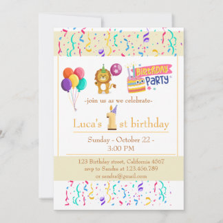 "1st Birthday Celebration Customizable Invitation