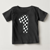 1st Birthday Chequered Number 1 Car Racing Flag
