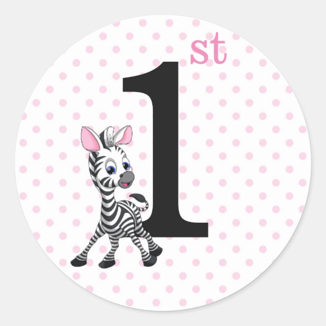 1st Birthday Classic Round Sticker (Front)