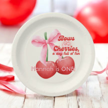 1st Birthday Coquette Cherries Bows Bubble Letters